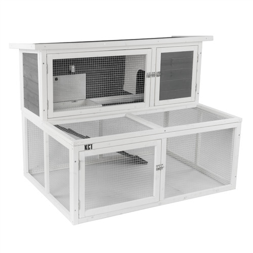 Wooden rabbit hutch 4ft two - wooden,
