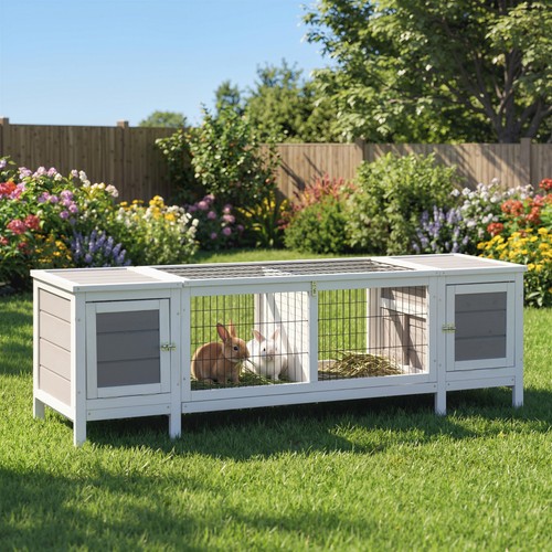 Rabbit hutch and - rabbit, with