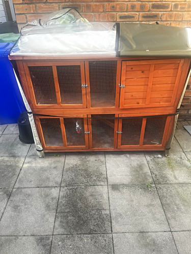 Wooden tier rabbit hutch - wooden, 2