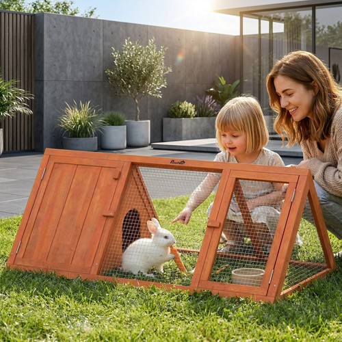 Rabbit hutch wooden guinea - rabbit, hutch,