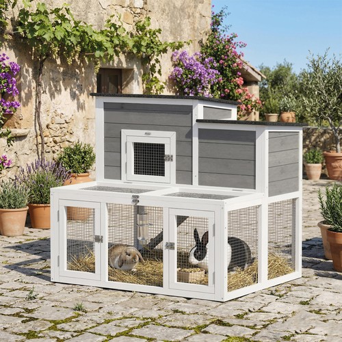 Pawhut wooden rabbit - wooden, hutch