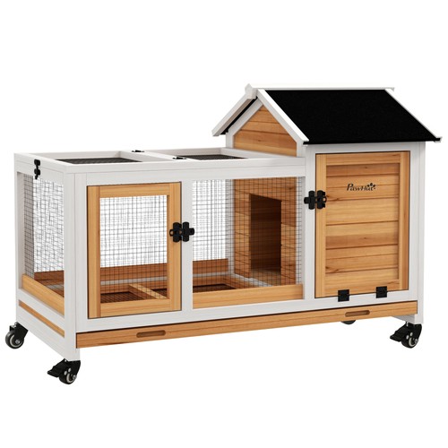 Pawhut rabbit hutch guinea - hutch,,