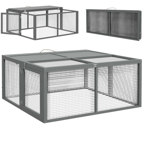 Pawhut rabbit hutch folding - pawhut,