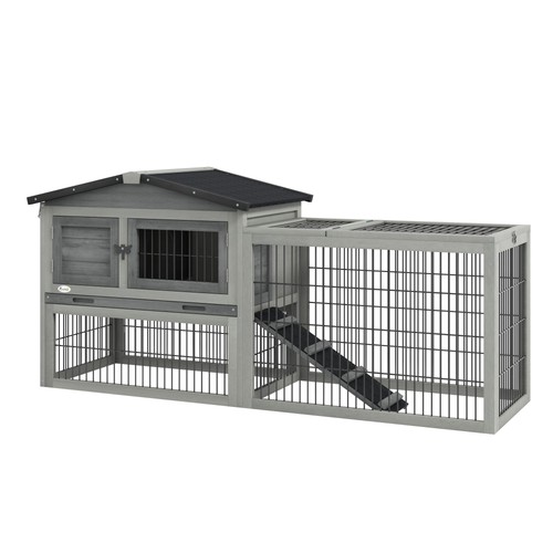 Pawhut rabbit hutch - rabbit, hutch,