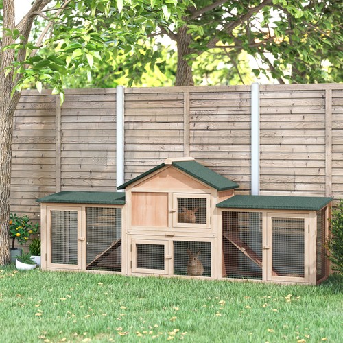 Large rabbit hutch wooden - large,