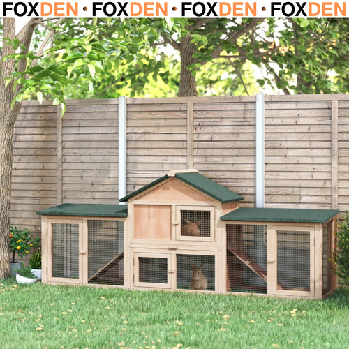 Wooden rabbit hutch storey - wooden,