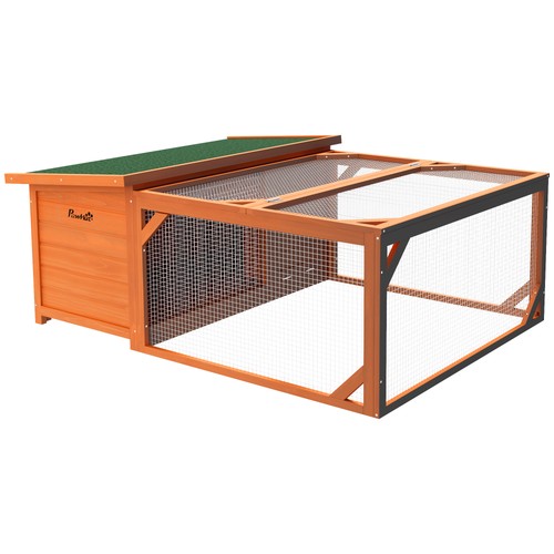 Pawhut rabbit hutch - hutch,, guinea