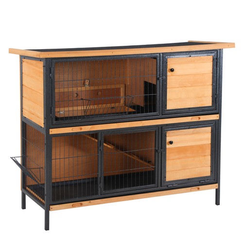 Pawhut rabbit hutch - rabbit, guinea