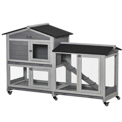 Pawhut rabbit hutch bunny - pawhut,