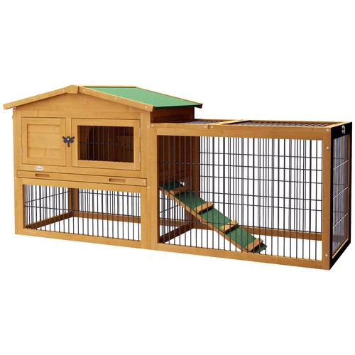 Pawhut rabbit hutch wooden - rabbit,