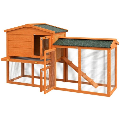 Pawhut wooden two - wooden, two-tier