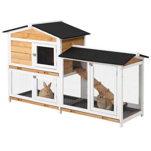 Pawhut rabbit hutch guinea - pawhut, hutch,