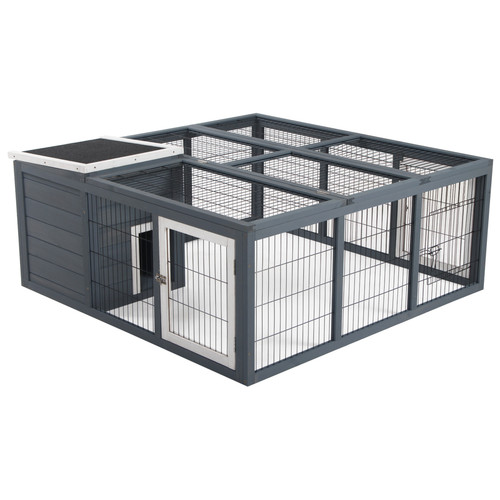 Wooden rabbit hutch guinea - wooden, pig
