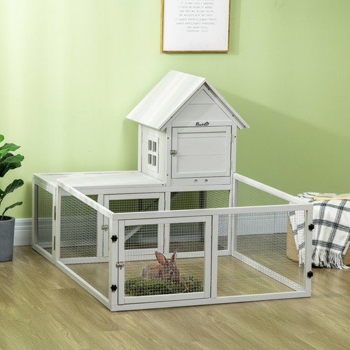 Pawhut rabbit hutch guinea - hutch,,