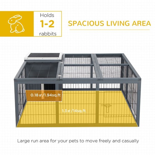 Pawhut rabbit hutch outdoor - pawhut,