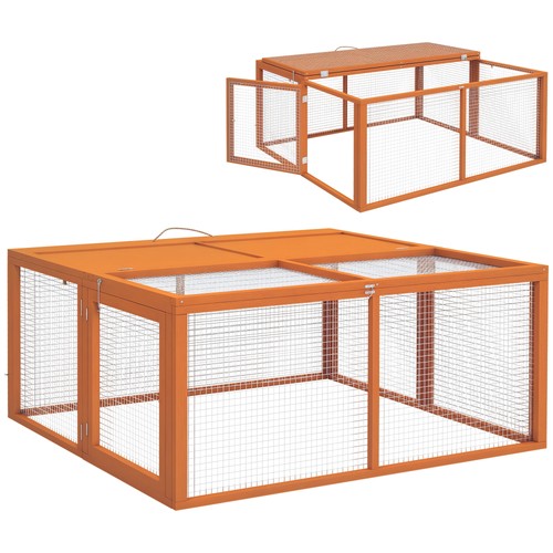 Pawhut rabbit hutch folding - rabbit, hutch,