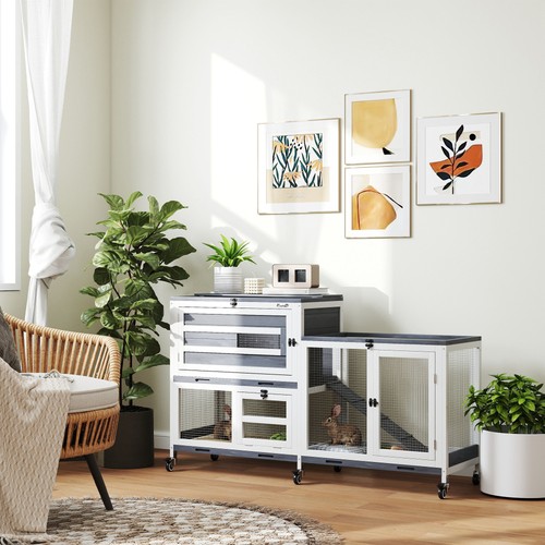 Pawhut rabbit hutch - pawhut,