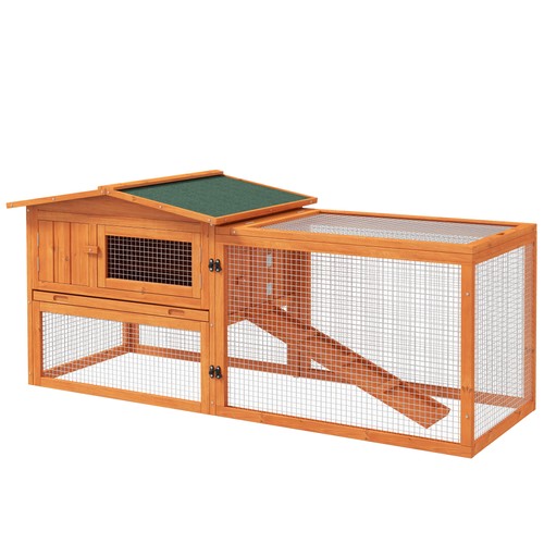 Pawhut rabbit hutch - rabbit, hutch,