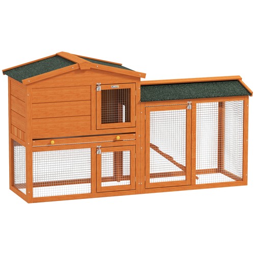 Pawhut rabbit hutch guinea - pawhut,