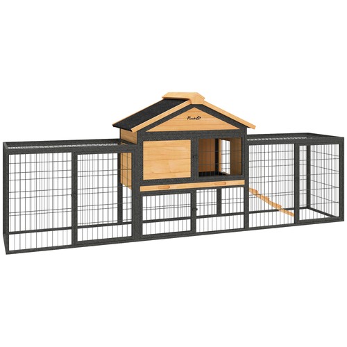 Pawhut rabbit hutch guinea - rabbit,