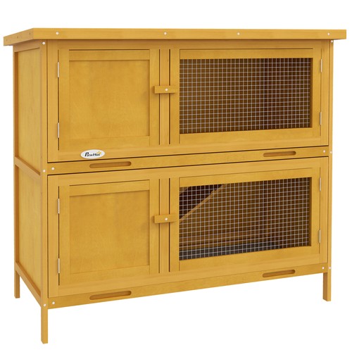 Pawhut rabbit hutch double - rabbit, hutch,